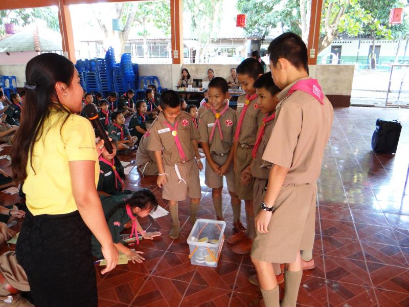ศาลาธนารักษ์ 1 จังหวัดเชียงใหม่ เผยแพร่ความรู้ เกี่ยวกับวิวัฒนาการเงินตราไทยและเงินตราล้านนา ณ โรงเรียนบ้านทรายมูล